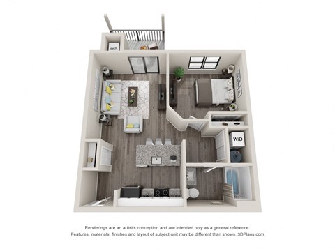 A1 1 Bedroom 1 Bathroom at Latitude at South Portland Apartment, Maine, 04106